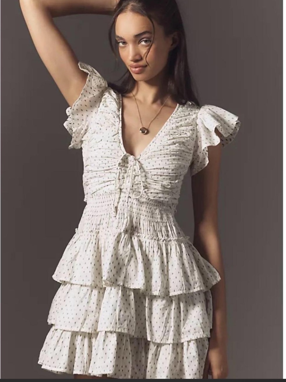 Anthropologie tiered mini cotton summer dress